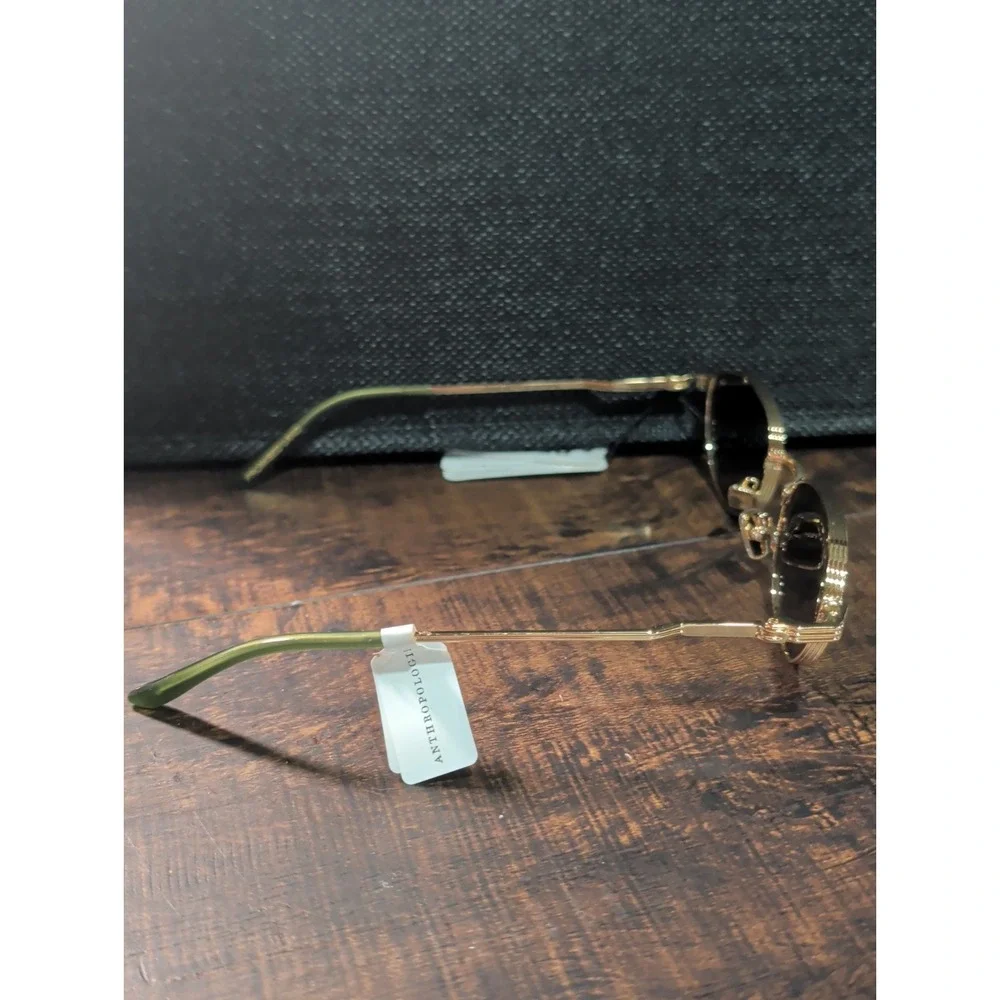 Reality Promised Land Sustainable Frames Sunglasses Gold/Green Anthropolgie